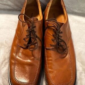 Bostonian Strada Men's Size 10D Brown Italian Leather Oxford Lace-Up Dress Shoes